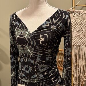 Elegant Black and Blue Women's Top